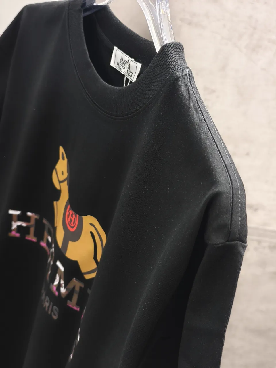 P85🌈🌈 Hermes* 🐎logo T 32 Breathable 320g 1.1 ， Os Size: S M L XL XXL ：White Black